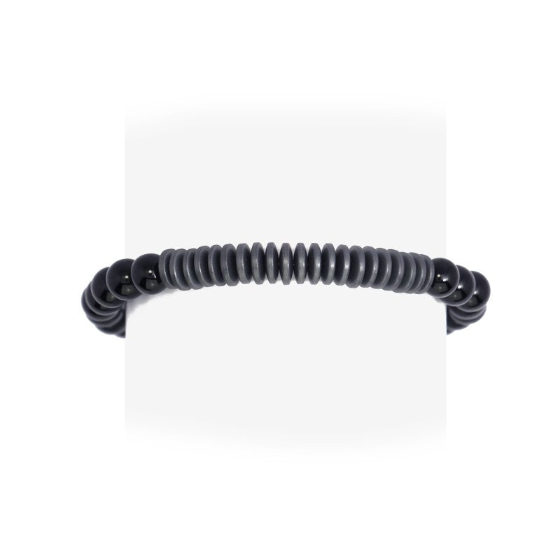 BPU325   PULSERA DE HOMBRE CON CUENTAS HEMATITA