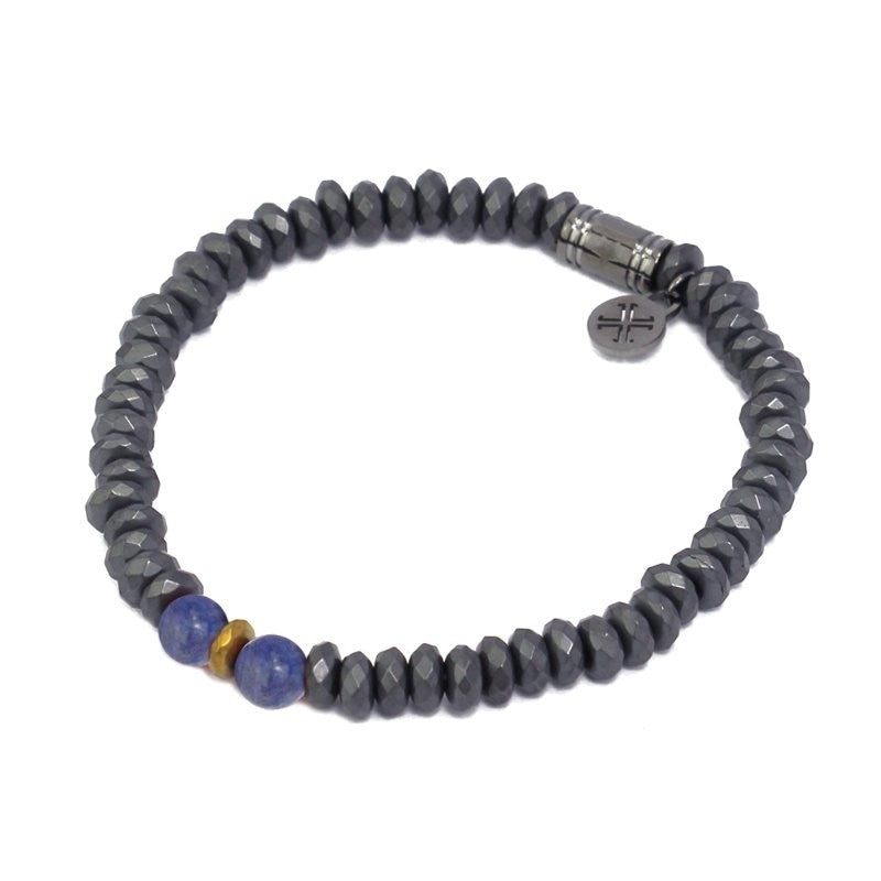 BPU326 PULSERA DE HOMBRE CON CUENTAS HEMATITA