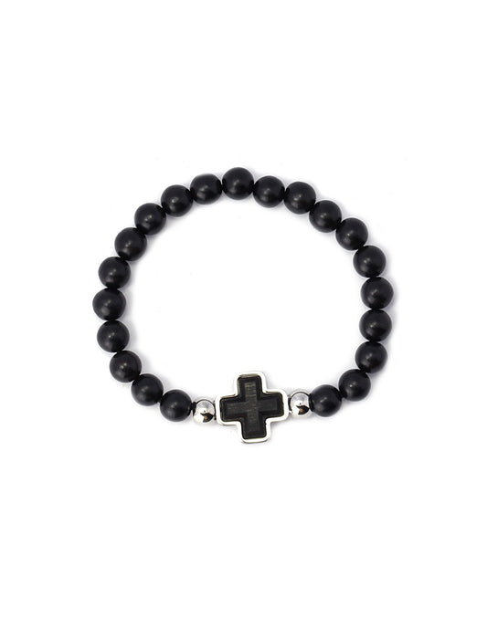 H193 PULSERA DE HOMBRE CRUZ DE MADERA